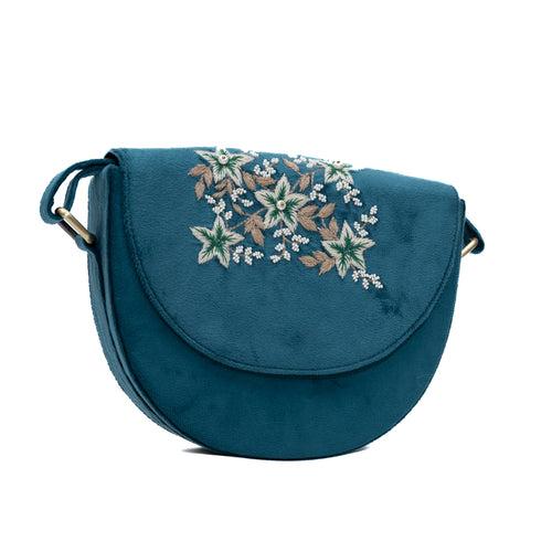 Senorita hand embroidered lune bag