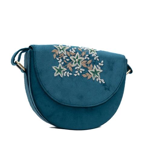 Senorita hand embroidered lune bag