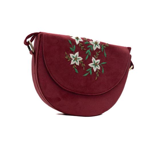 Senorita hand embroidered cherry bag