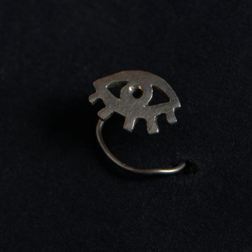 Evil Eye Sterling Silver Nose Pin