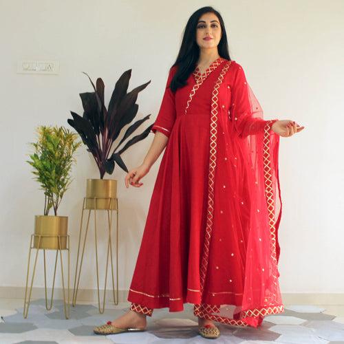 Ready to wear Red Berry suit set