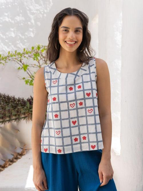 Harper Hand Block Printed Sleeveless Top