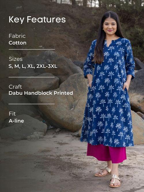 Hoor Indigo Cotton Kurta