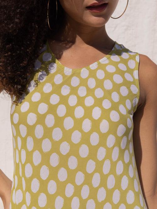 Kale Polka Sleeveless Dress