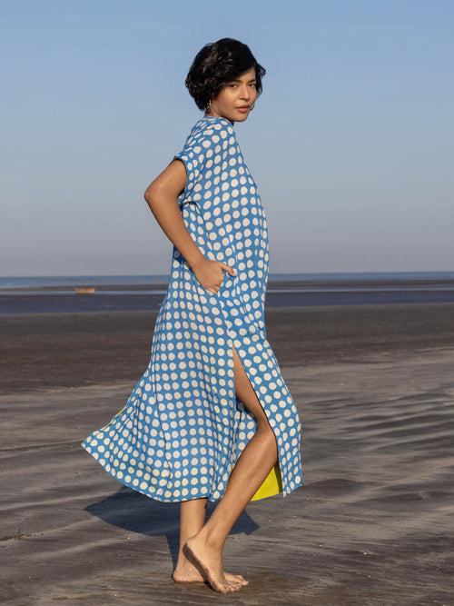 Tamara Blue Polka Kaftan