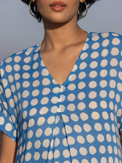 Tamara Blue Polka Kaftan