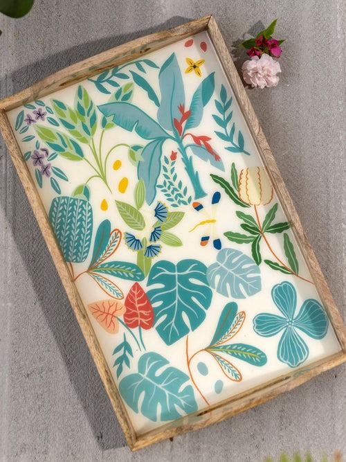 Wild Bloom Wooden Tray