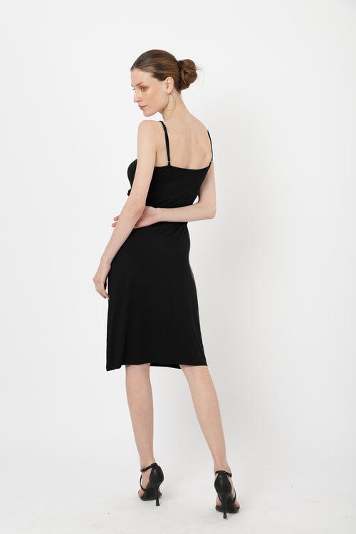 Midi Cami Dress Maxi Fit and Flare Shift Boho Style Black X-Small to XL