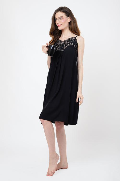 Nightgown Midi Dresses Black Small to 3XL