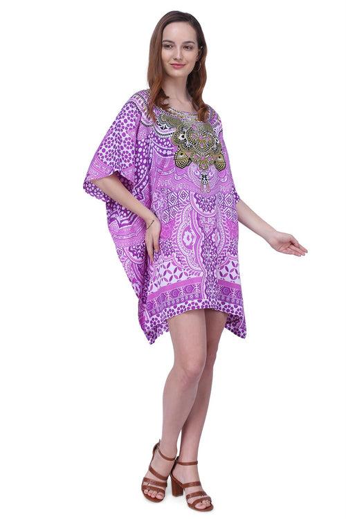 Women's Kaftan Suitable for Standard to Plus Size 158-Purple