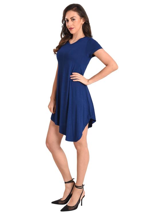 Short Sleeve T-Shirt Dress Navy Small to 2XL