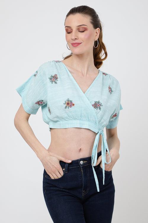 Women's Crop Top Elegant and Chic Tops Cyan Small to 3XL