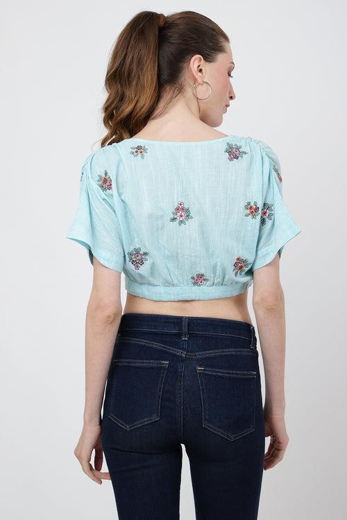 Women's Crop Top Elegant and Chic Tops Cyan Small to 3XL