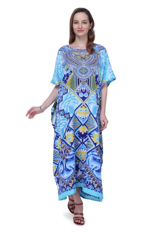 Womens Kaftans Kimono Maxi Style Dresses in One Size (132)