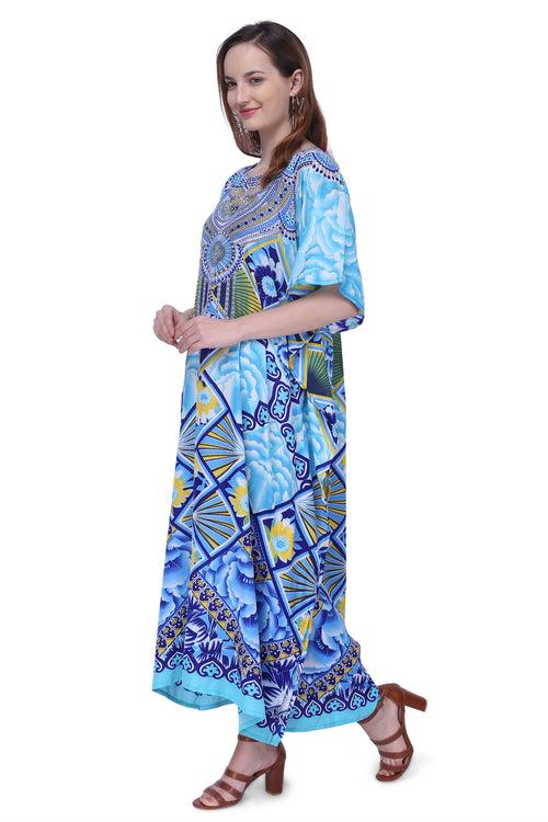 Womens Kaftans Kimono Maxi Style Dresses in One Size (132)