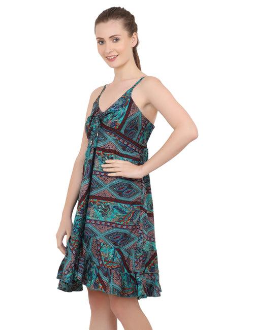 Women's Bohemian Inspired Casual Top Short Dresses in Two Sizes (P224)