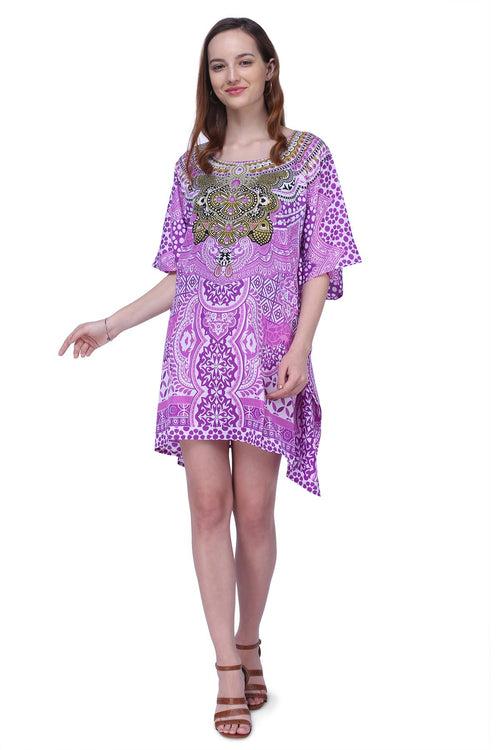 Women's Kaftan Suitable for Standard to Plus Size 158-Purple