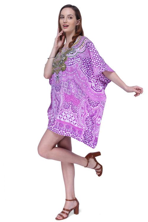 Women's Kaftan Suitable for Standard to Plus Size 158-Purple