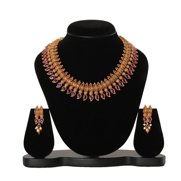 Temple Jewellery - Necklace (DD-S1N514R)