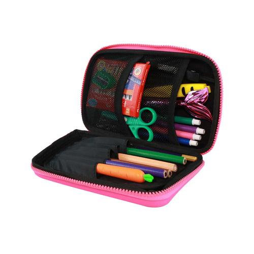 Smily Kiddos Unicorn Theme - Single Compartment EVA Pencil Case with Unicorn Slap band - Pink