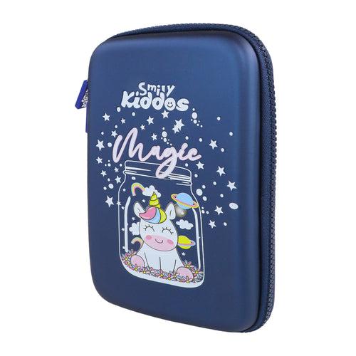 Smily Kiddos Single compartment eva pencil case - Magic Unicorn Blue