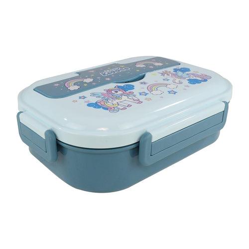 Smily kiddos Stainless Unicorn Theme Lunch Box -Light Blue - Large