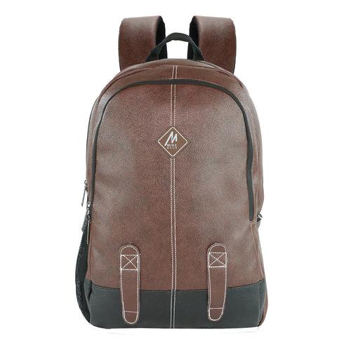 MIKE BAGS Special Combo Faux Leather Laptop Backpack and Duffle bag : Brown