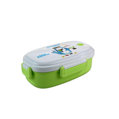 Smily kiddos Stainless Steel Lunch Box Small Holiday Shark Theme - Green 3+ years