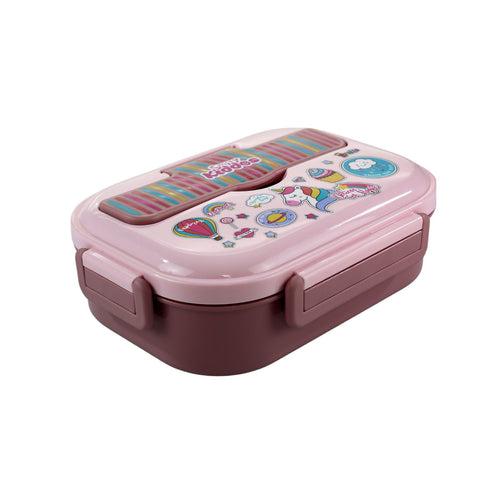 Smily kiddos Stainless Steel Dream Land Theme Lunch Box - Light Pink3+ years