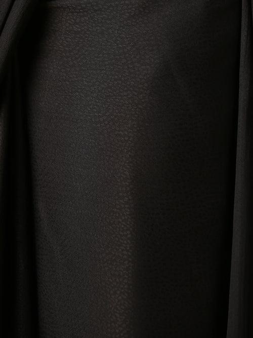 Black Panther Satin Chiffon Saree with Blouse Fabric