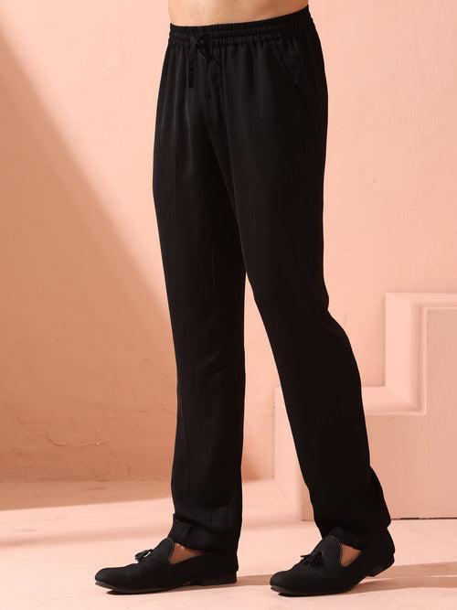 Black Korean Fabric - Pant Style Pyjama