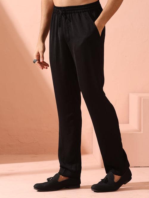 Black Korean Fabric - Pant Style Pyjama