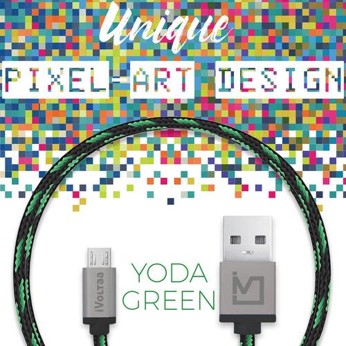 iVoltaa Pixie Micro USB Cable - (4 Feet - 1.2 M) - Yoda Green