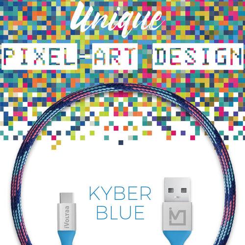 iVoltaa Pixie Type-C to USB 2.0 Cable - (4 Feet - 1.2 M) - Kyber Blue