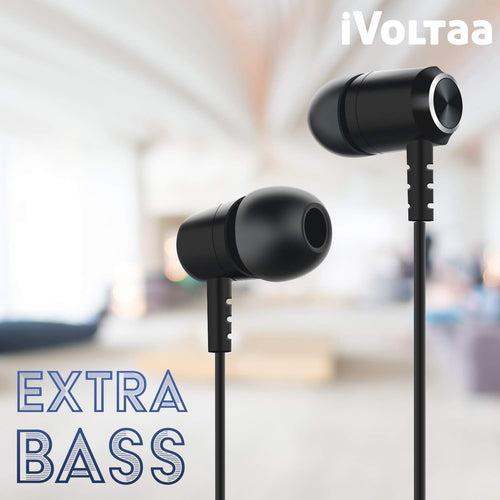 iVoltaa X21 Wireless Neckband in-Ear Headphones with Mic - Black