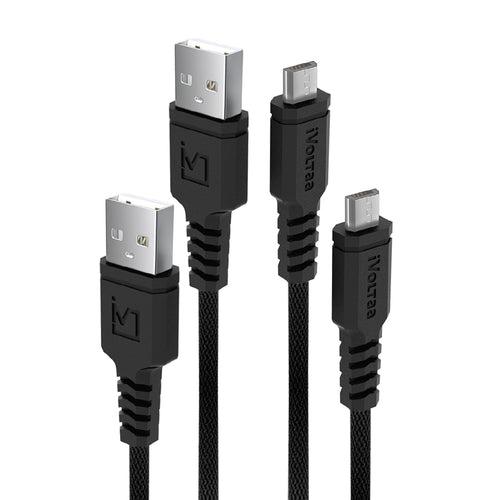 iVoltaa Fishnet 3A Sync & Fast Charge Micro USB Cable (1 M / 3.3 Ft. Long - Black)