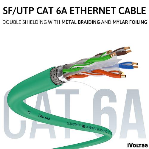 iVoltaa Bare Copper Ethernet CAT6A 10Gb/Sec High Speed SF/UTP LAN Cable