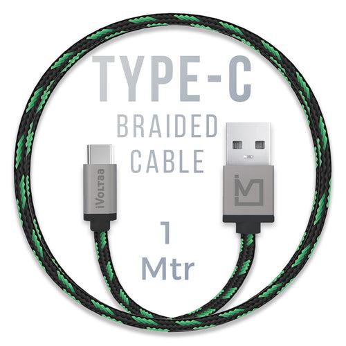 iVoltaa Pixie Type-C to USB 2.0 Cable - (4 Feet - 1.2 M) - Kyber Blue