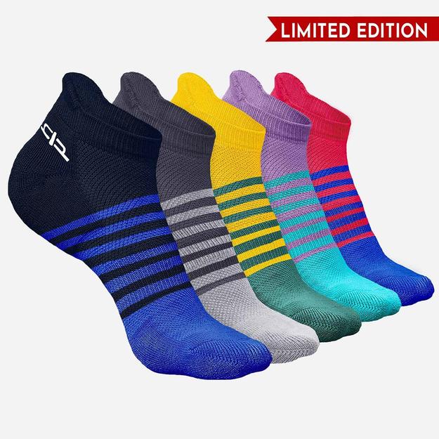 Bamboo Men Ankle Socks (Striped) - 5 Pairs