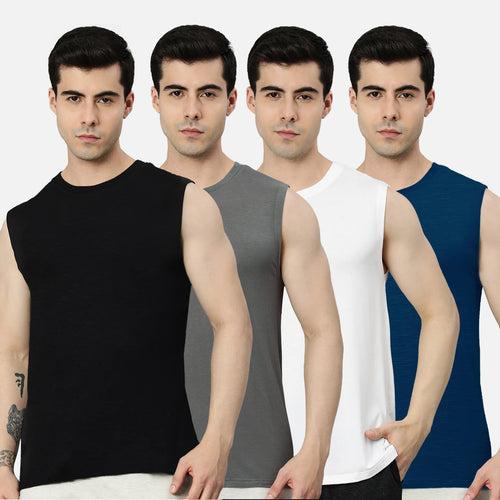 Bamboo Gym Vest for Men - Pack of 4