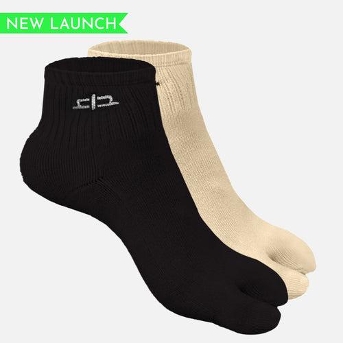 Bamboo Toe Ankle Socks for Women - 2 Pairs