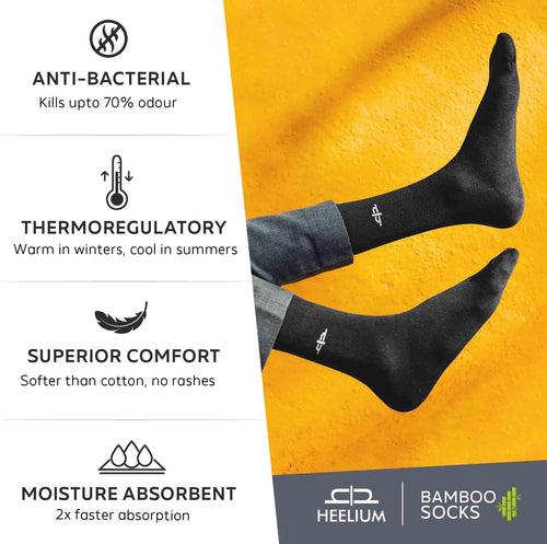 Bamboo Men Crew Socks (Thin & Light) - 2 Pairs