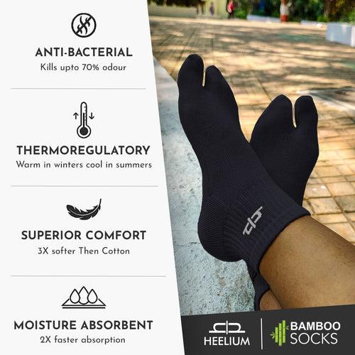 Bamboo Toe Ankle Socks for Women - 2 Pairs