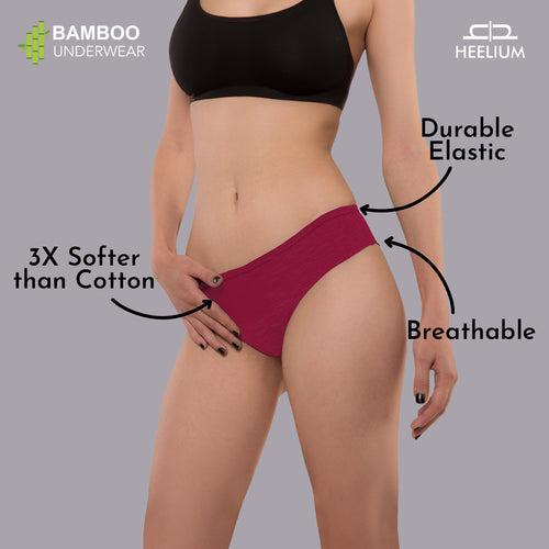 Heelium Bamboo Underwear Brief for Women - Pack of 3