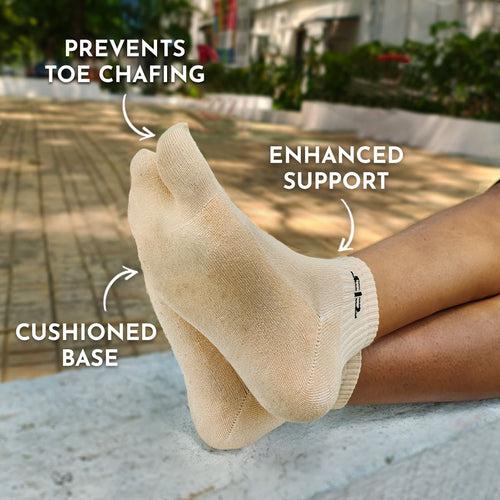 Bamboo Toe Ankle Socks for Women - 2 Pairs