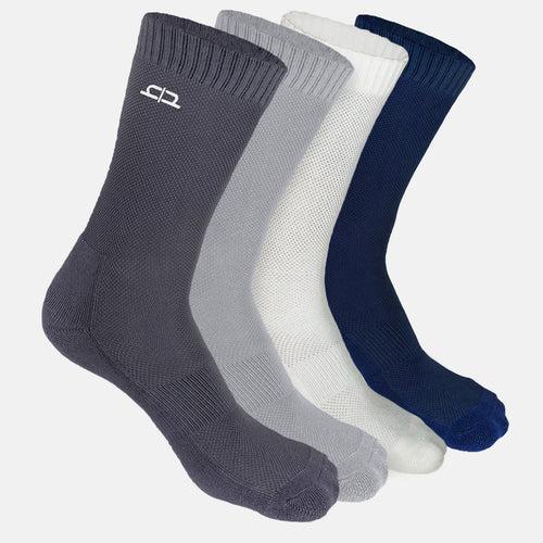 Bamboo Men Crew Socks (Solids) - 4 Pairs