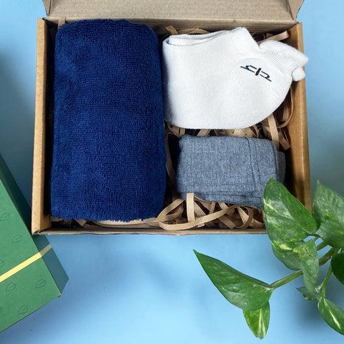 Bamboo Men Gift Set 1 - Ankle Socks, Hand Towel & Bandana