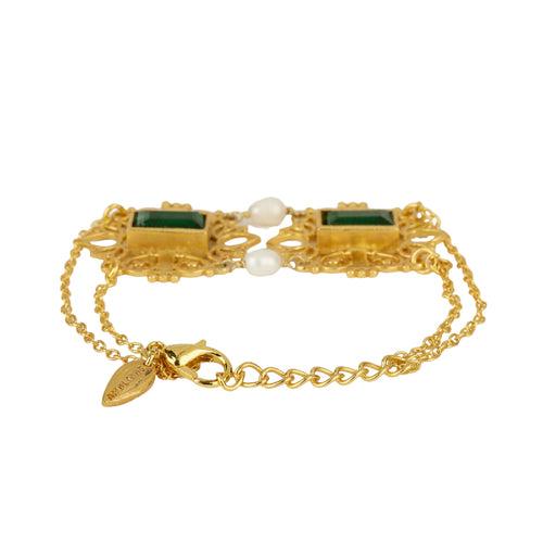 Shagun Green Bracelet with Freshwater Pearls