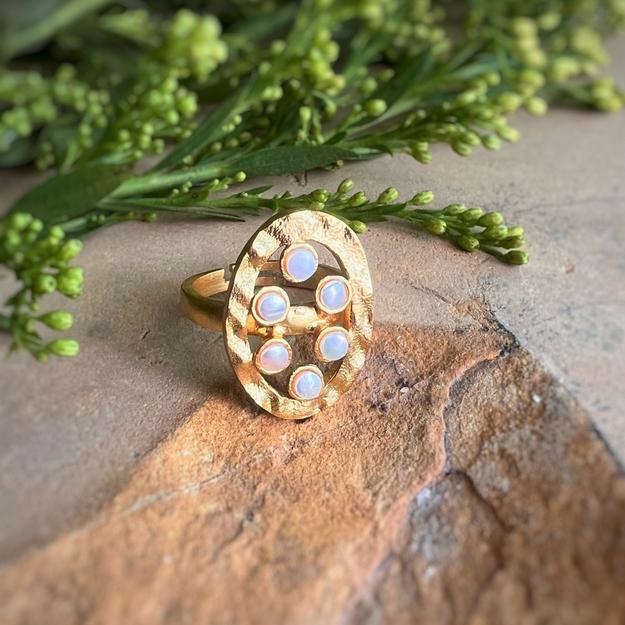 Sunflower Pearl Open Ring