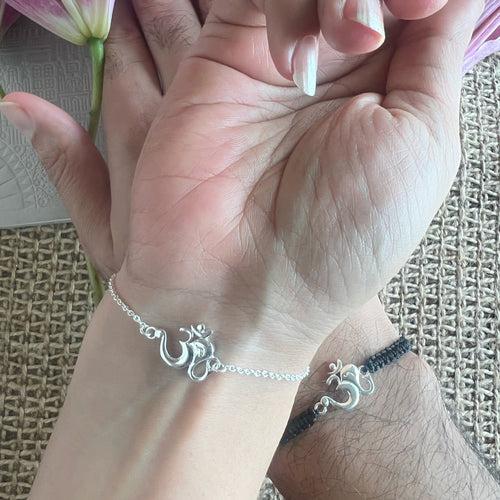 COUPLE - Shubh Om Ganesh 92.5 Silver Bracelets